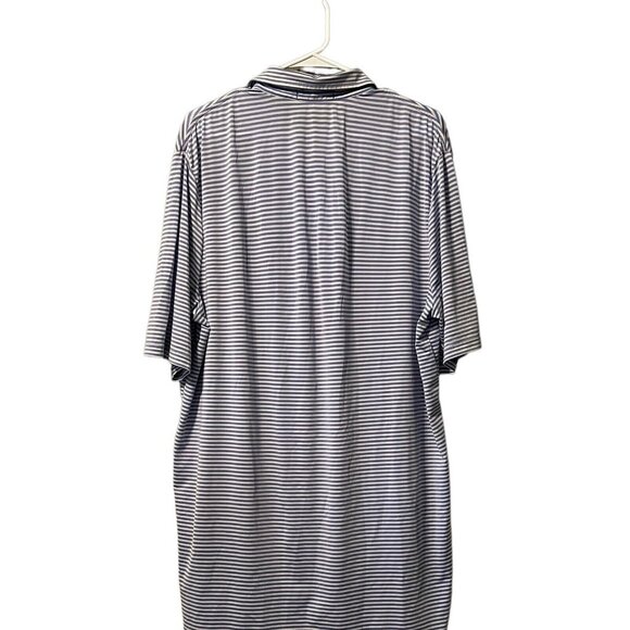 RLX Ralph Lauren Blue Striped Golf Polo Shirt Size XL Stretchy Athleisure Preppy - Picture 2 of 13